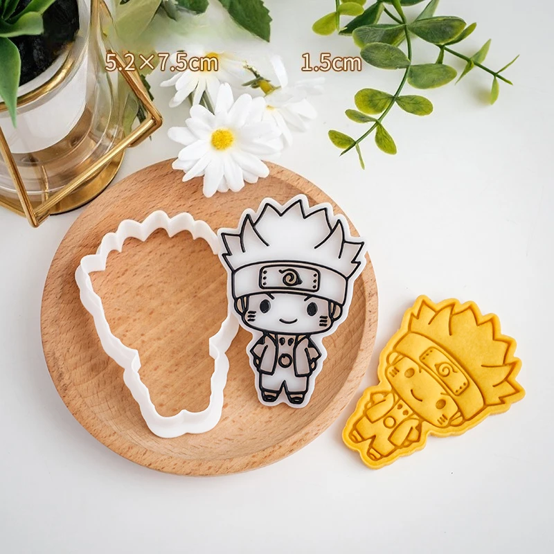 Naruto emporte-pièces Biscuit 3D Anime Sasuke plastique Sandwich Cutter cuisson moule outils Sakura cuisine ustensiles de cuisson accessoires