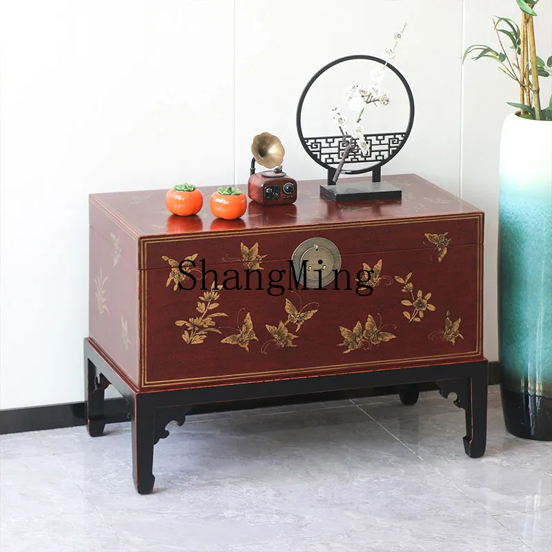 FG new Chinese solid wood living room coffee table new classical coffee table storage box corner table