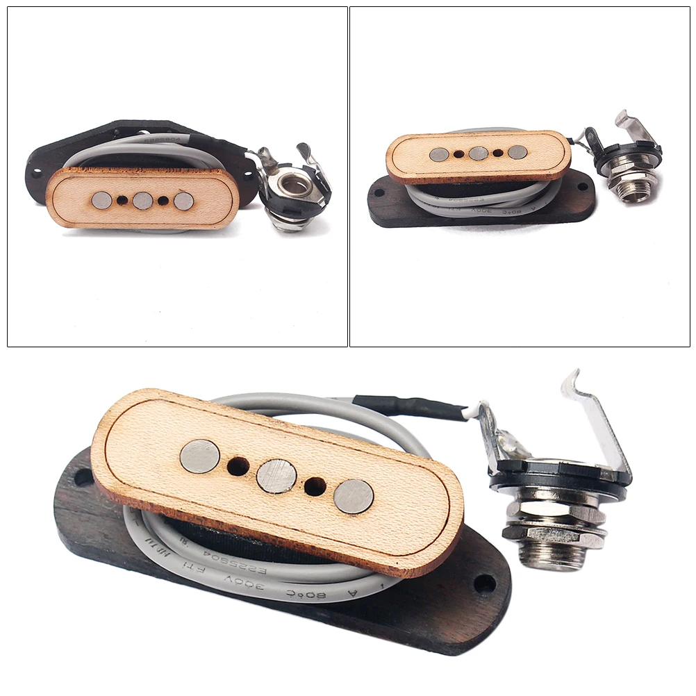Kotak Cerutu Tiga Senar Pickup Gitar Pickup Kayu Maple Gitar Magnetik Kotak Cerutu Pengganti Perlindungan Kumparan Ringan