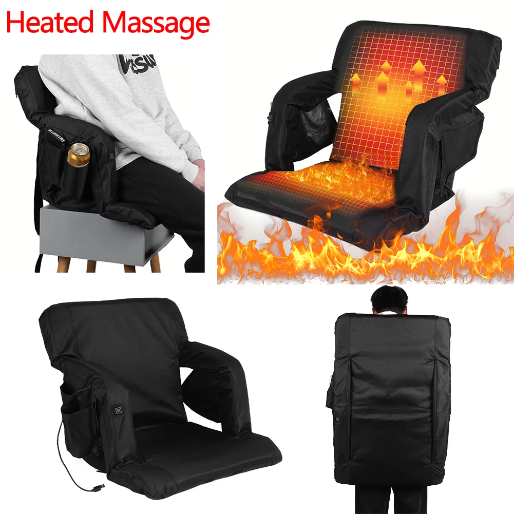 

Bleacher Chair Cover 3 Speed Temperature Winter Warm Heated Seat Mat Electric Camping Traveling Heating Mat Travel Chair Cushion