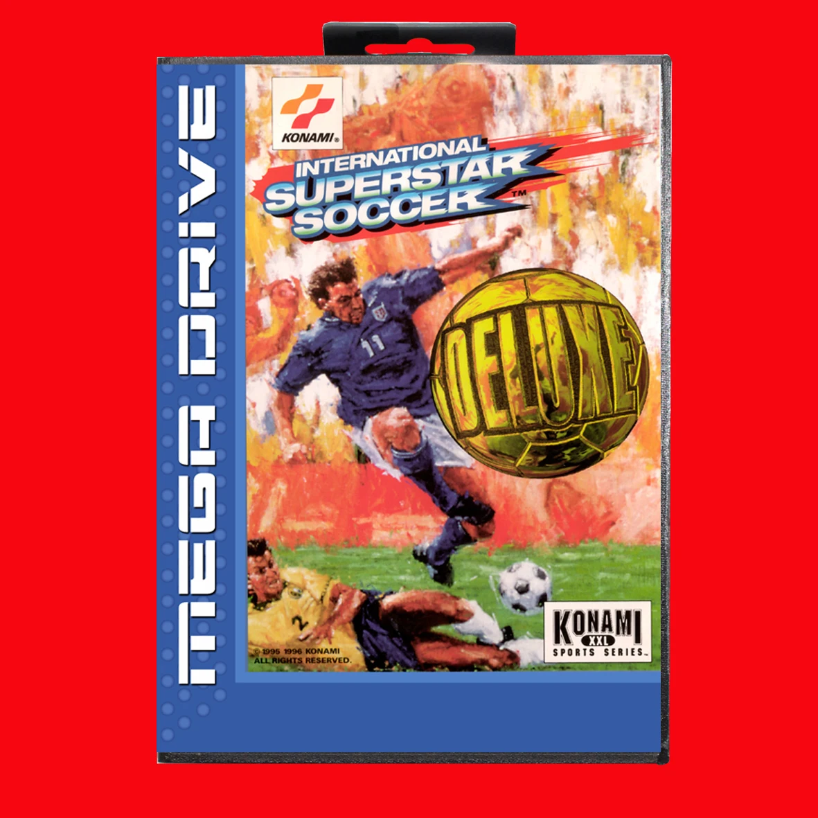 International Superstar Soccer Deluxe with EUR Box for 16 Bit Sega MD game Cartridge Megadrive Genesis system