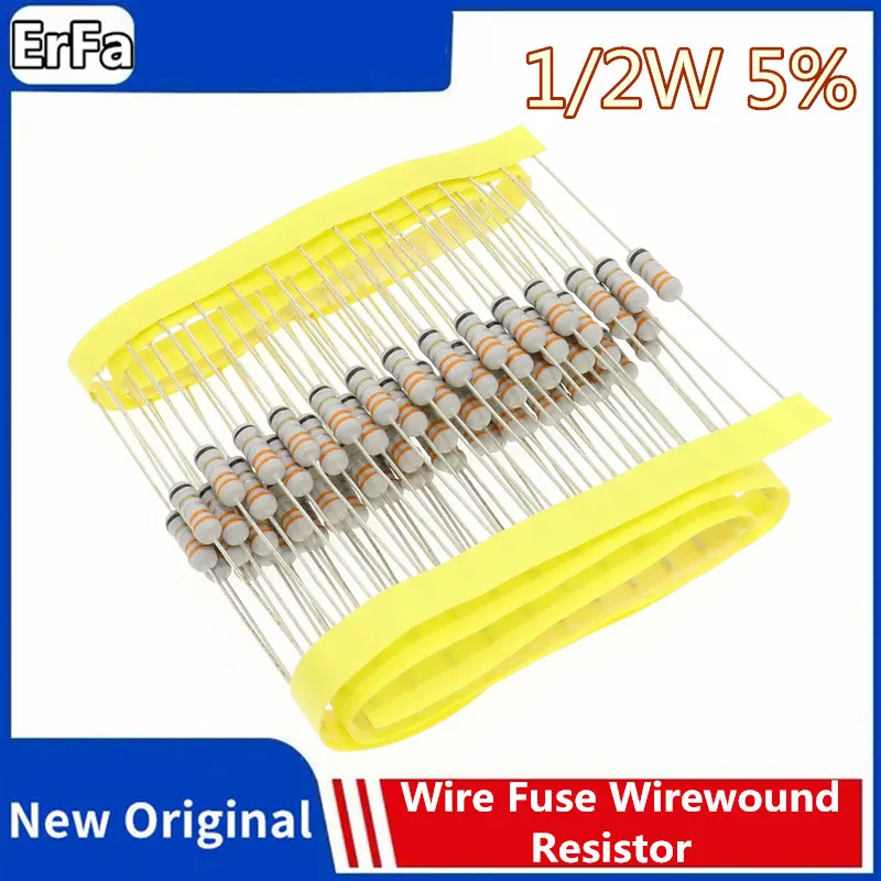 

50pcs Wire Fuse Wirewound Resistor 1/2W 5% 0.33R 0.47R 0.5R 1R 2R 2.2R 3.3R 4.7R 5.1R 6.8R 7.5R 8.2R 10R 12R 22R 30R 33R 39R