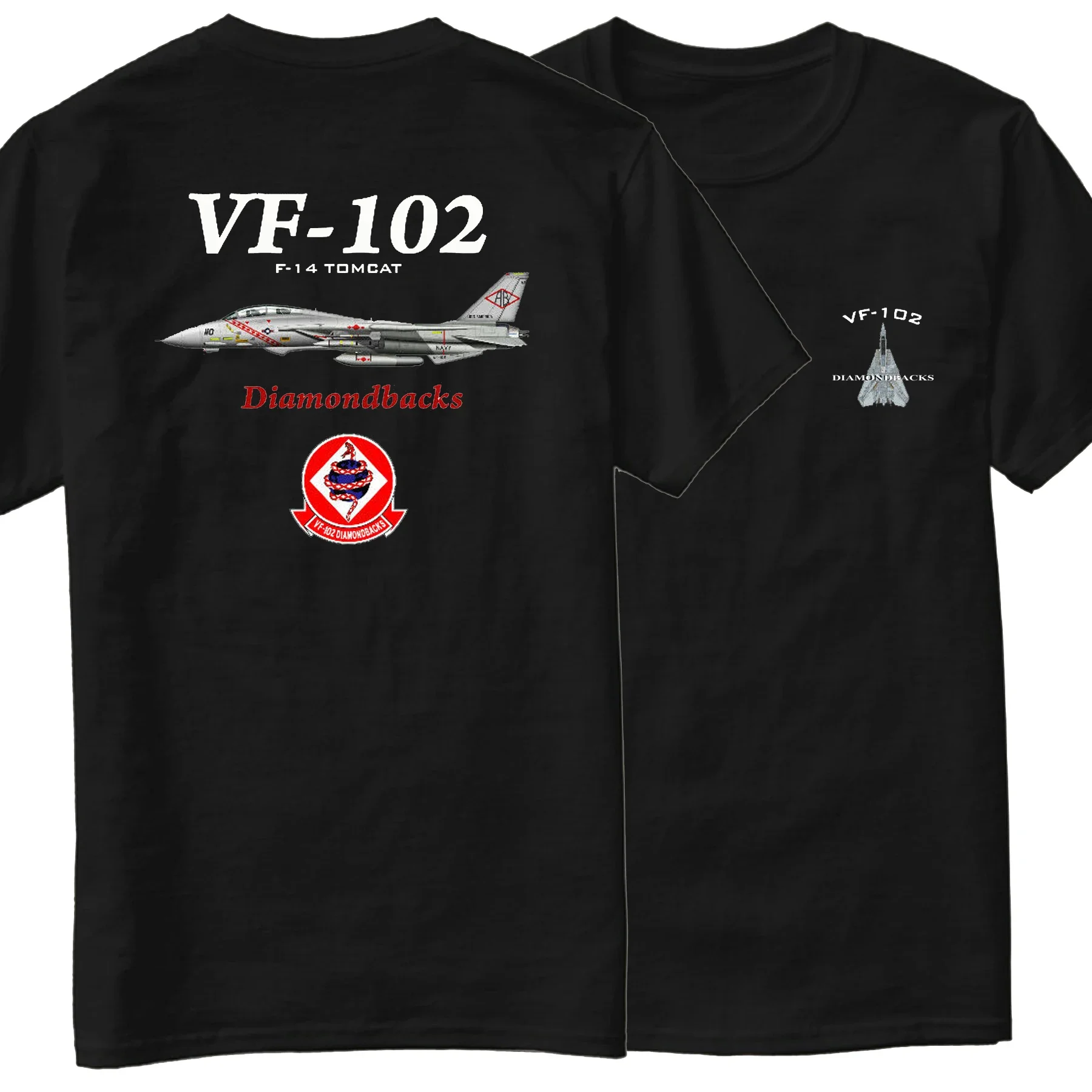 Camiseta Naval F-14 Tomcat VF-102 Diamondbacks Squadron, camiseta informal de manga corta 100% algodón con cuello redondo, camiseta de verano para hombre, talla S-3XL