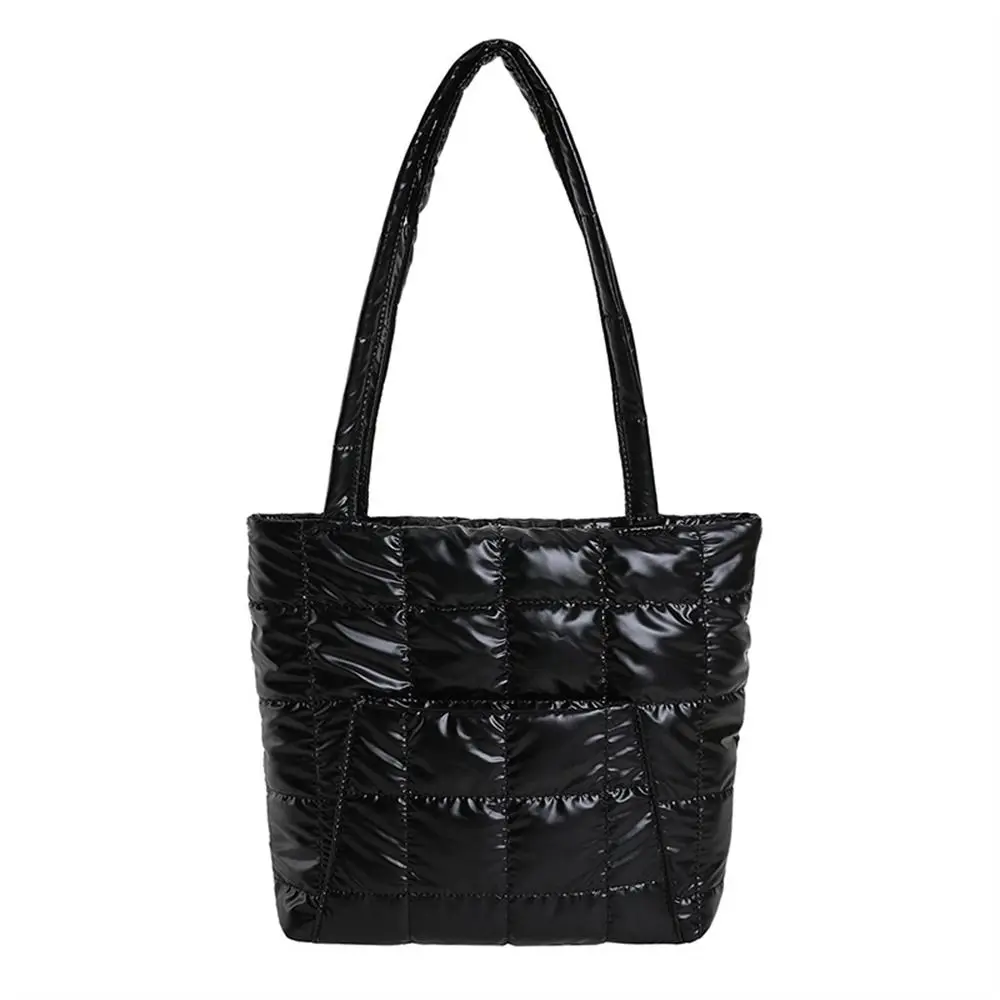 Women Large Capacity Shoulder Bag Quilted Handbags Casual Down Cotton Padded Tote Bags Girls Shopping Bags Underarm Bags