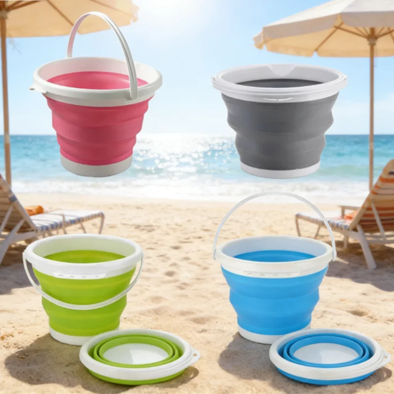 Space-Saving Collapsible Bucket 3/5/10L Capacity, Ideal for Travel, Home Use, Car Wash, as a Compact Utility Pail, Easy to Store