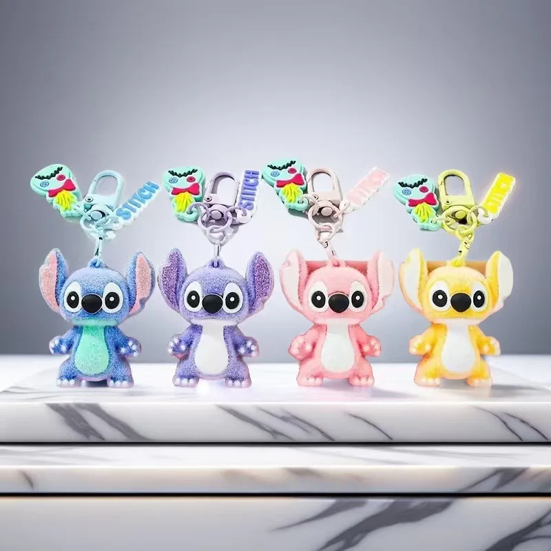 Nieuwe Stitch Toys Keychian Hanger Anime Zoete Roze Engel Sleutelhanger Vrouwen Auto Sleutelhanger Meisje Verjaardagscadeau