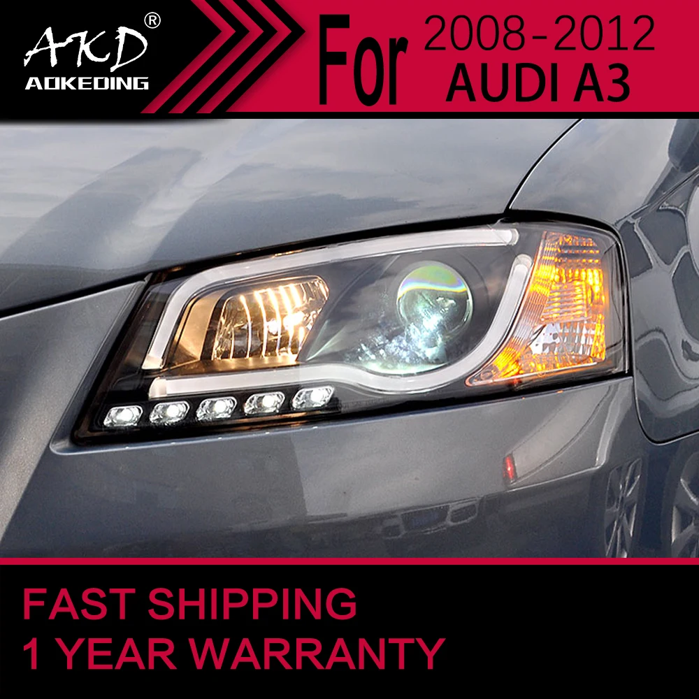 

Car Lights for Audi A3 LED Headlight 2008-2012 A3 Head Lamp Drl Projector Lens Automotive Accessories