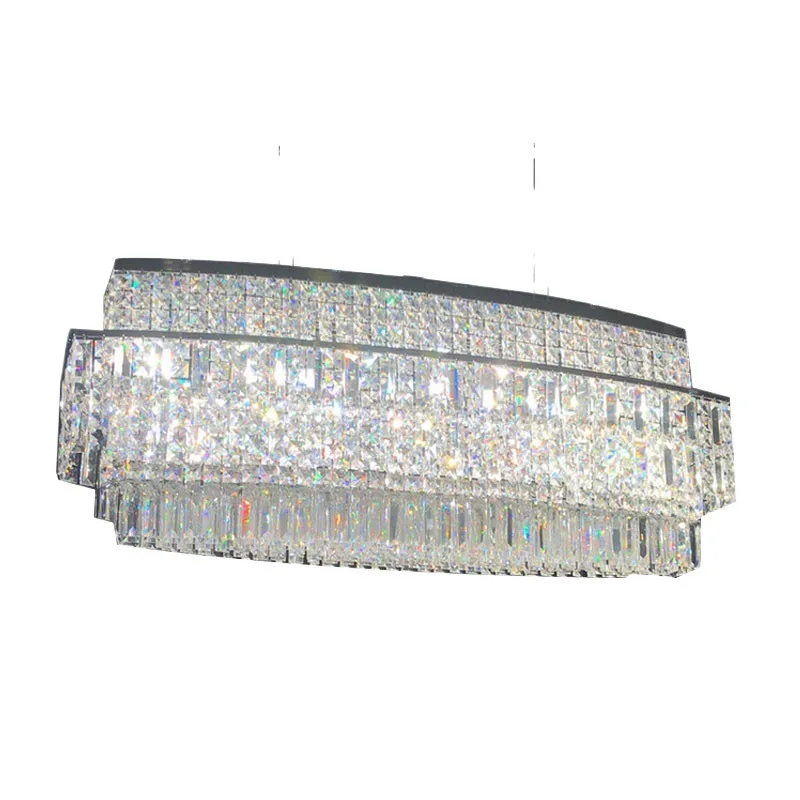 

High-end restaurant chandelier light luxury crystal luxury bar rectangular designer creativity
