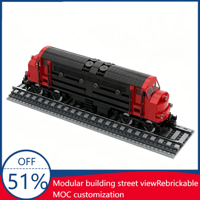 587Pcs Classic Diesel Locomotive Train Model Building Blocks Educational Diy Assembly Toy Halloween Gift For Collection Display