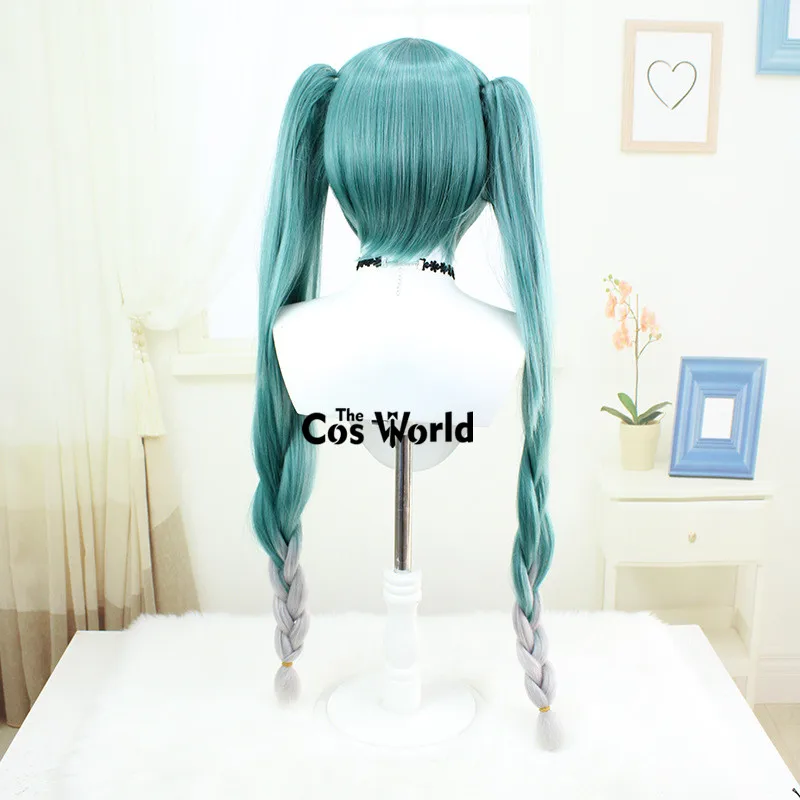 VOCALOID 2024 Snow Miku 90cm Long Halloween Anime Cosplay Wigs Fiber Heat Resistant Synthetic Hair + Wig Cap