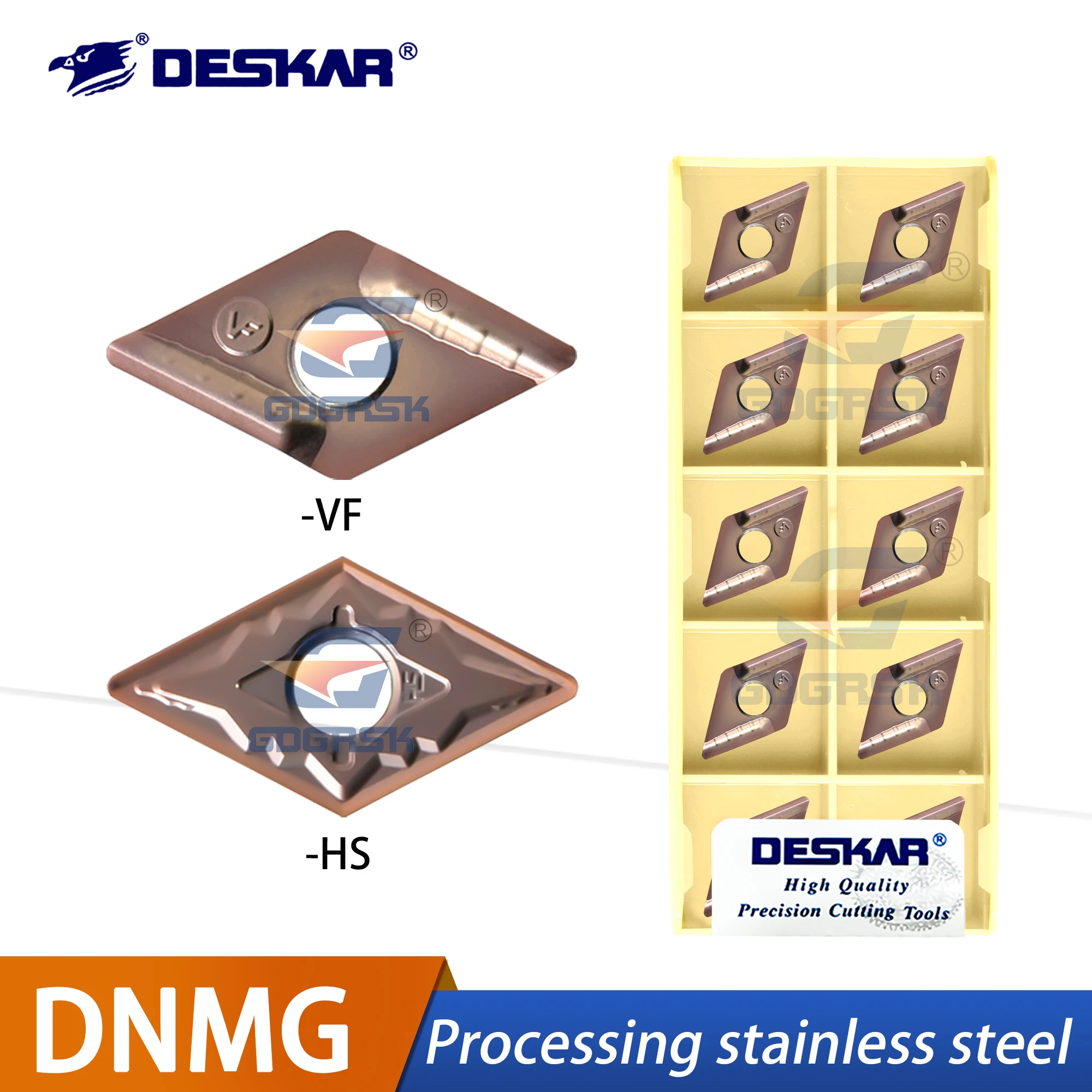 

DESKAR 100% оригинальные внешние круговые лезвия токарного станка CCMT060204/08 DNMG150604/08-HS R-VF LF6118 режущие инструменты из нержавеющей стали с ромбами