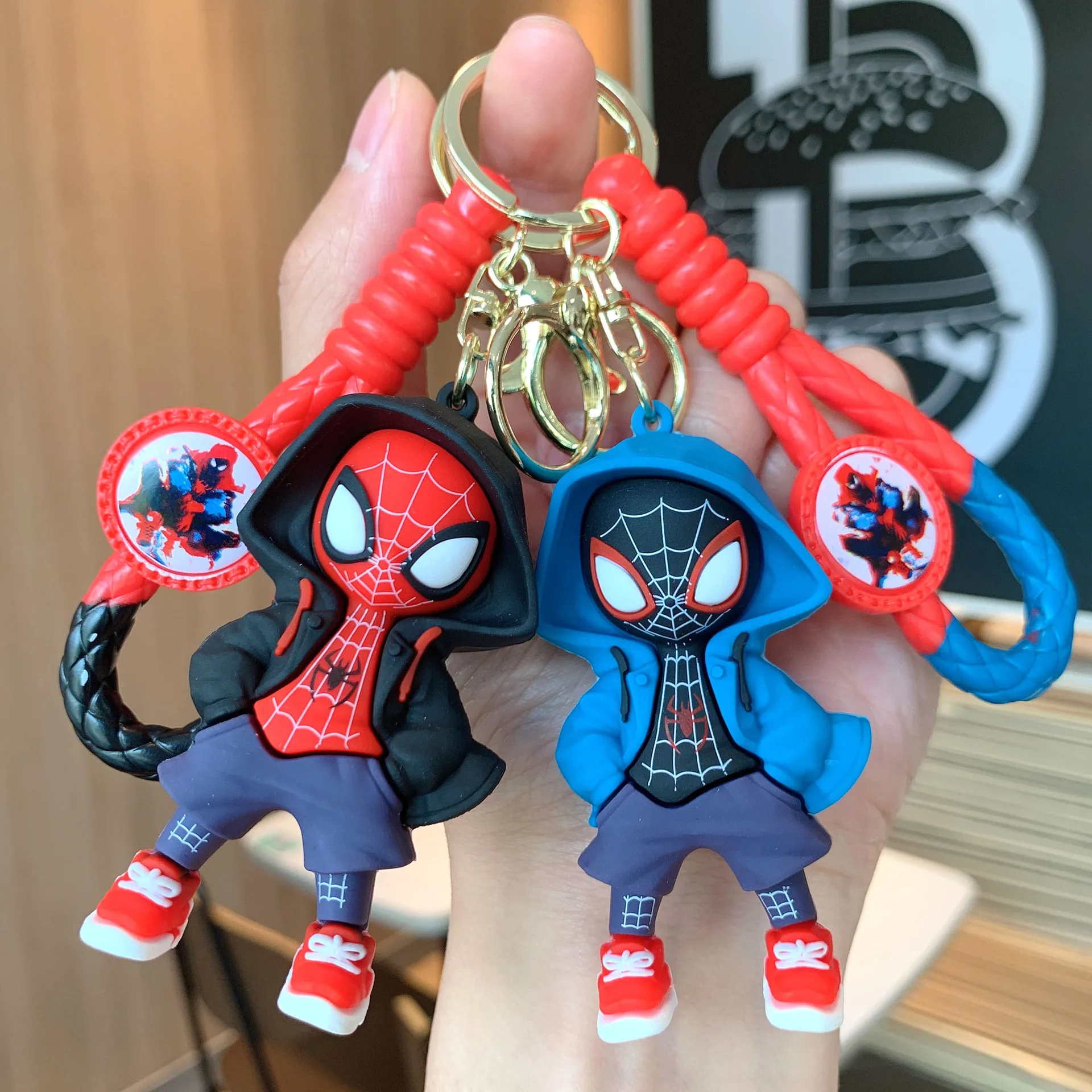 Marvel Superhero Silicone Keychains, Spiderman Pendant, Disney Keyholder para Acessórios Saco, Cute Cartoon Jewelry