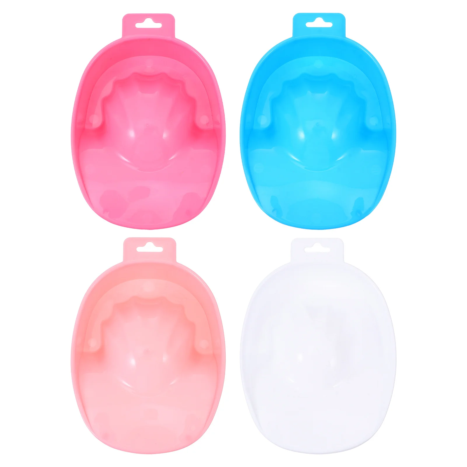4pcs Nail Art Polish Bowl Manicure Hand Soak Bowls Soaker Spa Tool Color Removing Supplies PP Material Home Salon Use