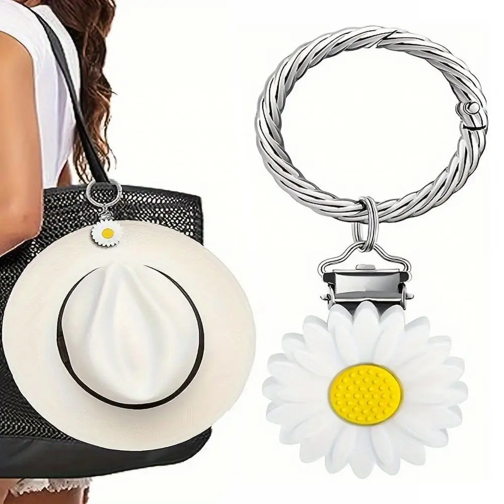 Secure Hat Clip Flower-shaped Sun Visor Organizer Hands-free Hat Holder for Purse Luggage Keep Tidy Protect Hat from Falling