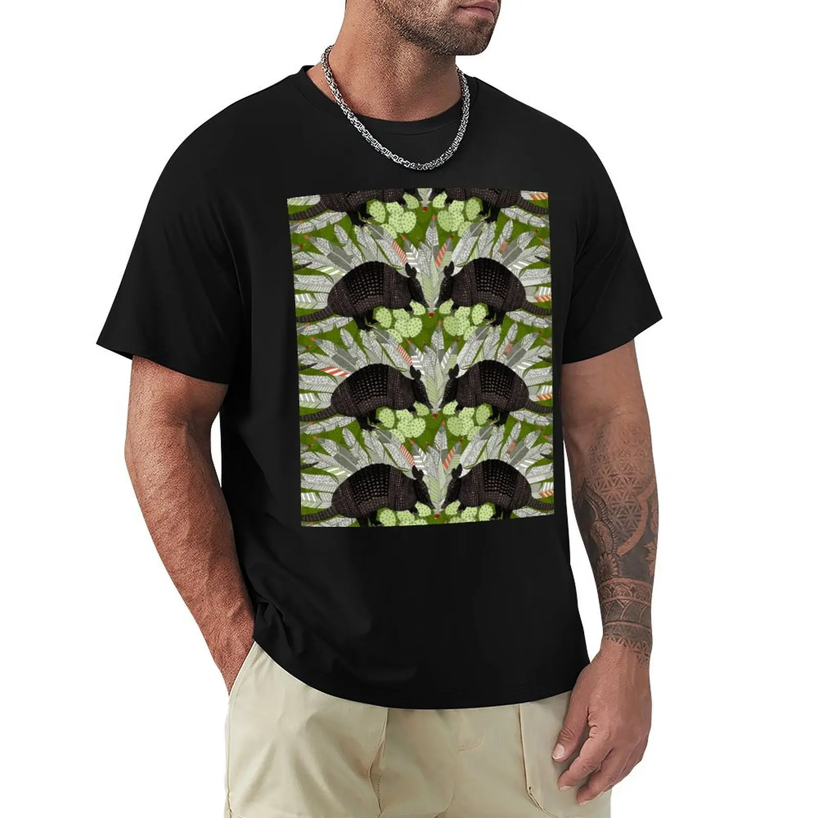 native armadillos green T-Shirt Functional Casual Short Sleeve Tee