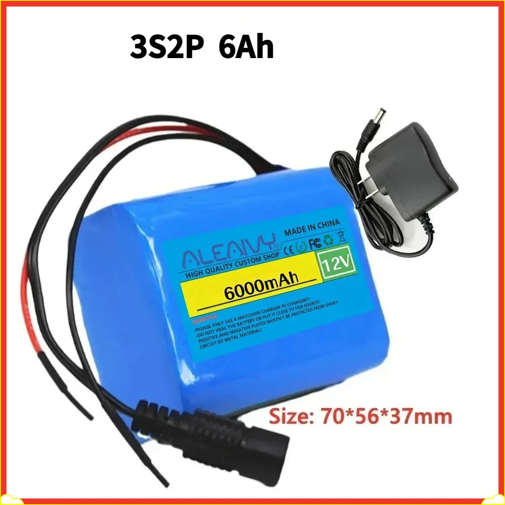 

Portable 12V 6000mAh Lithium Battery Pack 3S2P Kit with Charger for Speaker, CCTV Camera, LED Searchlight,Power Bank DIY Project