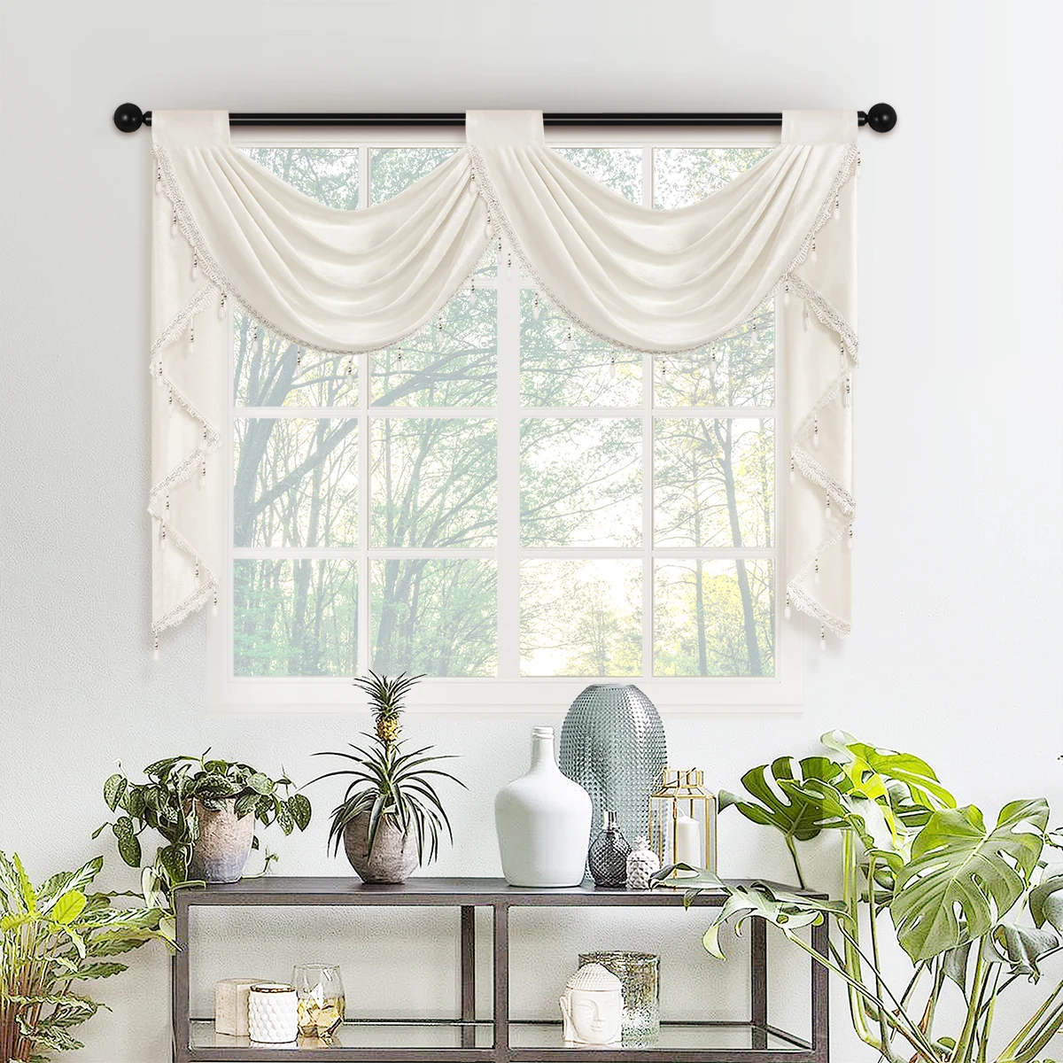 1 قطعة النمط الأوروبي الفاخرة الجوف غنيمة الستارة ، قضيب الجيب ، نسيج مخملي ناعم ، نسيج ستارة لون نقي لغرفة المعيشة