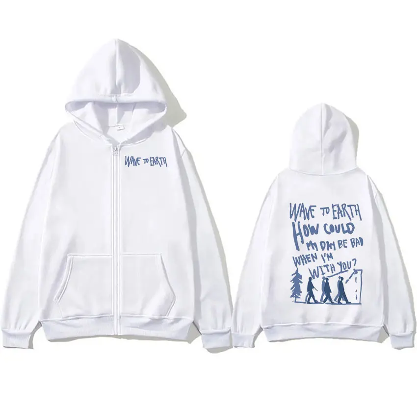 Korean Band Wave To Earth 2024 Zipper Hoodie Men Women Vintage Fashion Pullover Sweatshirt Hip Hop Zip Up Clothing Coats Hoodies