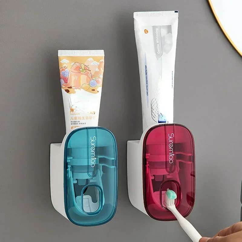 Automatic Toothpaste Dispenser Bathroom Accessories Wall Mount Lazy Toothpaste Squeezer Household Toothbrush Holder Gadgets New