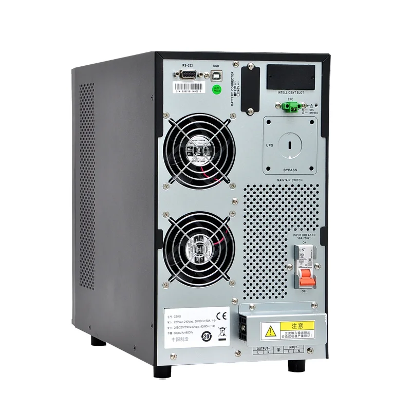 Shanker SC6KS แหล่งจ่ายไฟสำรอง SC10KS UPS 6KVA ออนไลน์/4800W มีความเสถียรเครื่องทนทานโดยไม่ต้องใช้แบตเตอรี่