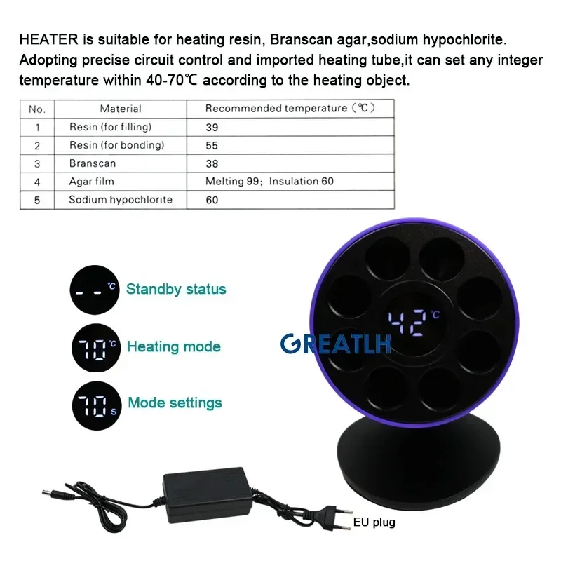 GREATLH Dental Resin AR Heater Dental Composite Heater Warmer z ekranem Diaplay Instrument dentystyczny dwa rodzaje