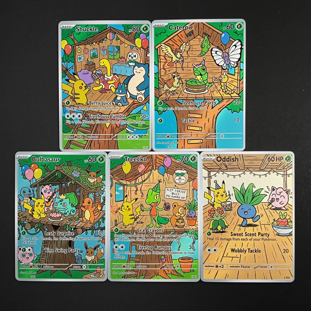 cartas-de-colecao-pokemon-ptcg-shuckle-bulbasaur-treecko-oddish-caterpie-5-pecas-cartas-raras-holo-presente-pokemon