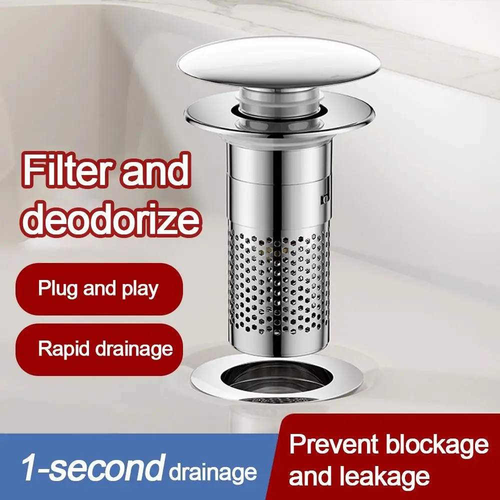 

Copper Core Floor Drain Filter Mesh Sealing Cover Anti-clog Pop Up Drain Filter Multifunctional Shower Leak Net