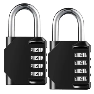 1/2pcs Combination Lock Resettable 4 Digit Padlock with Combination Waterproof and Heavy Duty Combination Padlock Outdoor