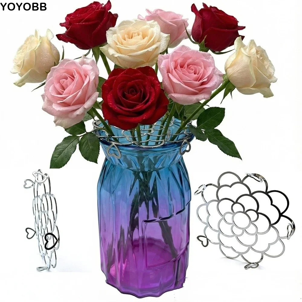 Stainless Steel Vase Flower Fixing Artifact Foldable DIY Flower Arrangement Helper Hollow Out Flower Arrangement Holder