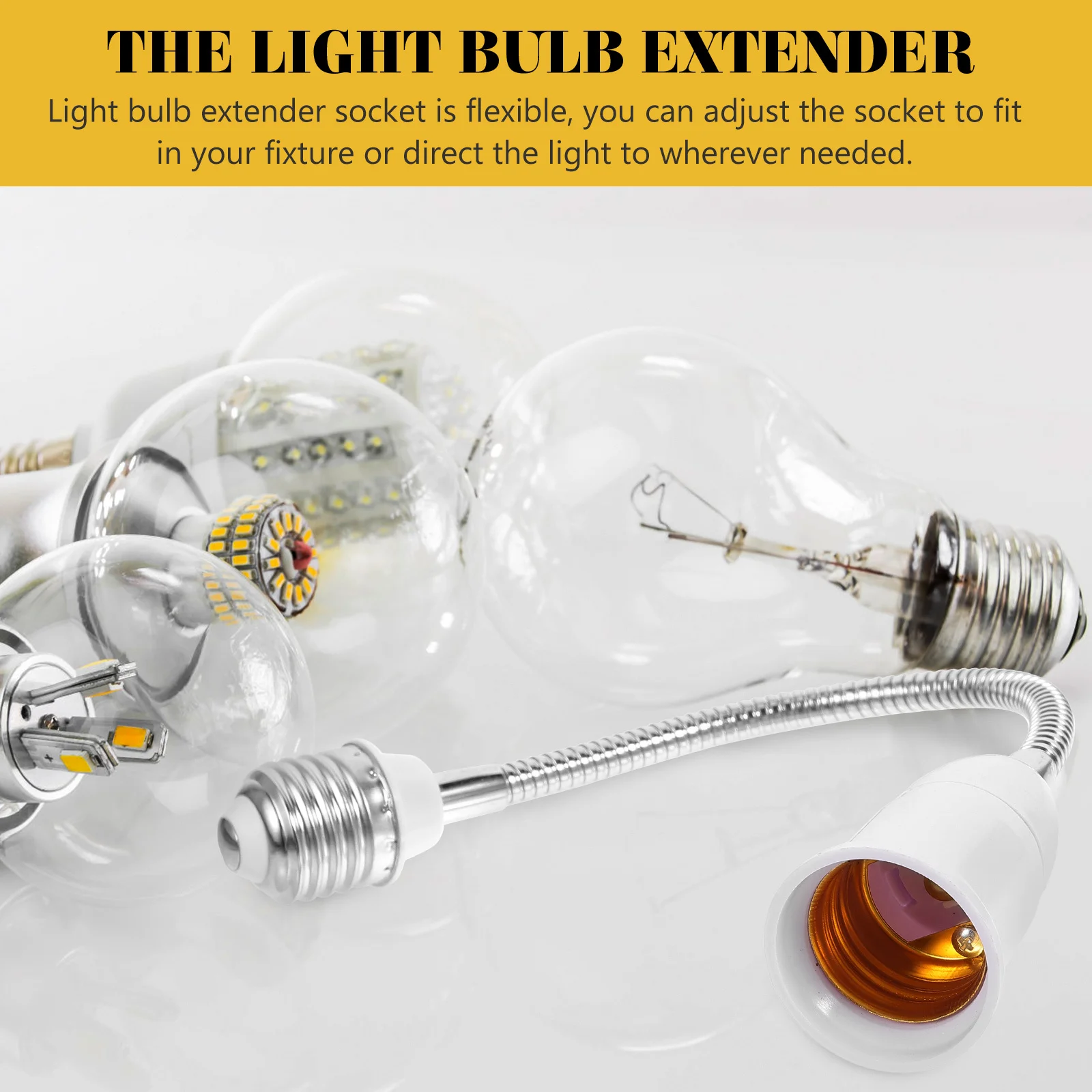 

1pcs E27 To E27 Light Bulb Extender Socket Adapter Lamp Base Extension Connector For Garage Basement Workshop Lighting Fixture