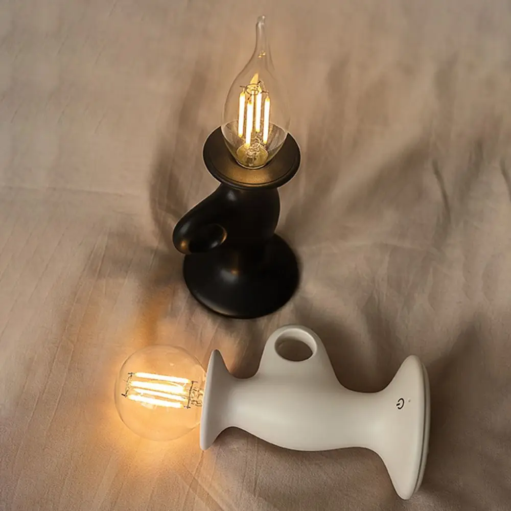 Lampada da atmosfera a LED romantica a forma di candela dimmerabile con controllo tattile Lampada da tavolo retrò a luce soffusa a risparmio energetico Bancone bar