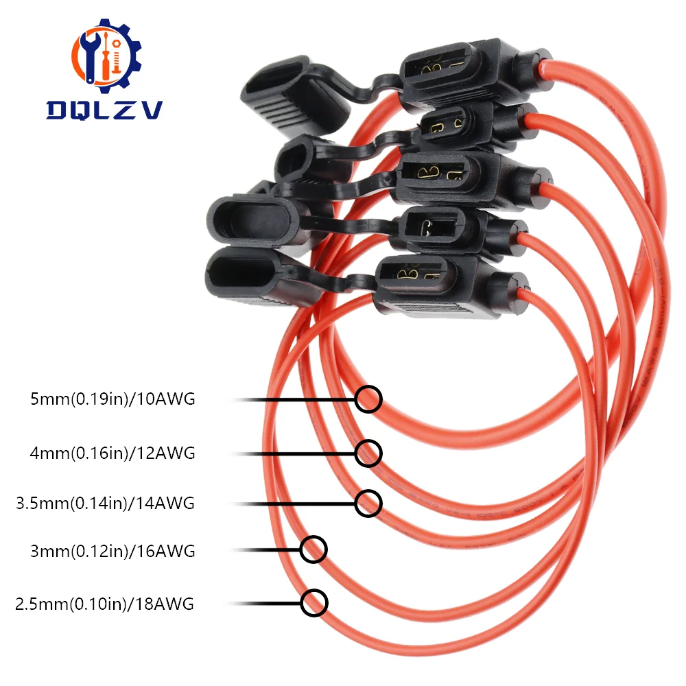 Waterproof 32V Mini Small Medium Auto Fuse Holder 18/1614/12/10AWG and Car Blade Fuse 2A 3A 5A 7.5A 10A 15A 20A 25A 30A 35A 40A