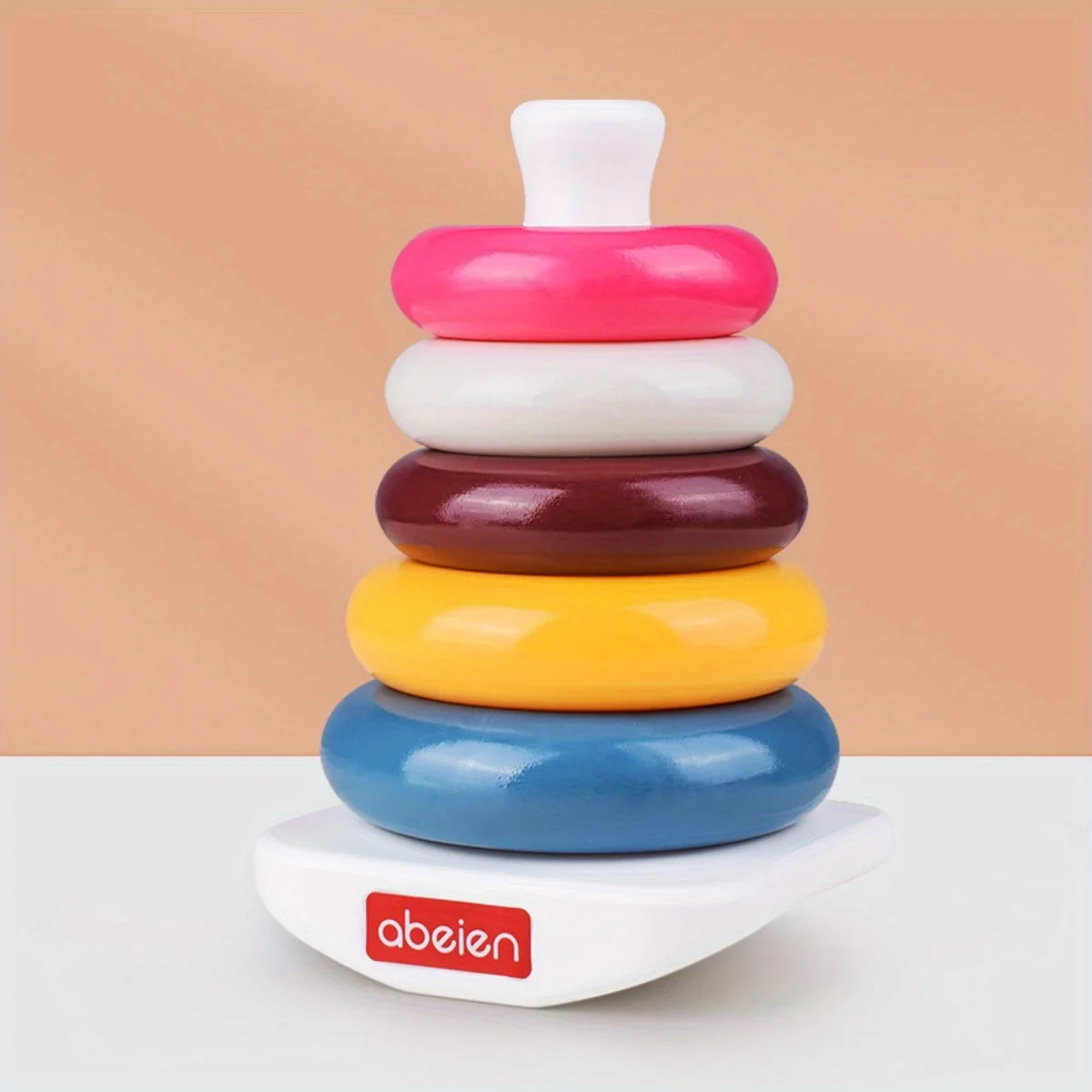 Rainbow circle stacking music infant early childhood education stacking tumbler type layer stacking ring baby educational toy