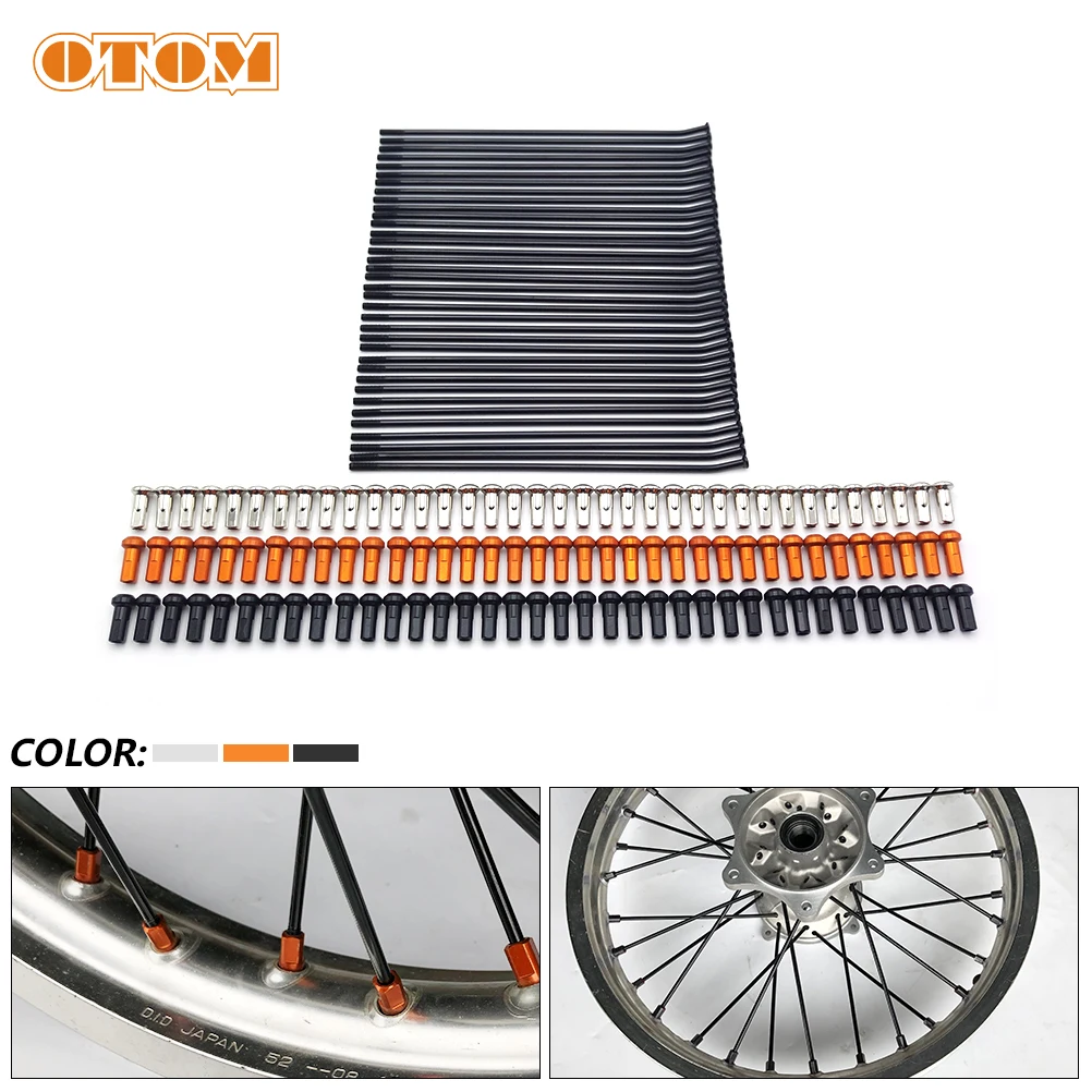 

OTOM 36Pcs Spokes Mountain/Road Dirt Bike 21" Front 18" 19" Rear Wheel Rim Electrophoresis Surface Wire W/ Nipples For KTM TE FC