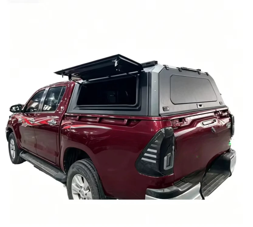Aluminum Alloy Hinged Retractable Roll-Up Hard Type Waterproof Tailgate Lock No-Drill Installation  Pickup Truck Bed Cover
