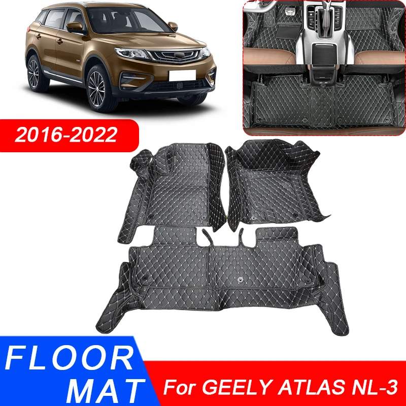 3D Full Surround Car Floor Mat Liner Foot Pads PU Leather Waterproof Carpet For Geely Atlas Emgrand X7 Sport NL-3 2016-2022