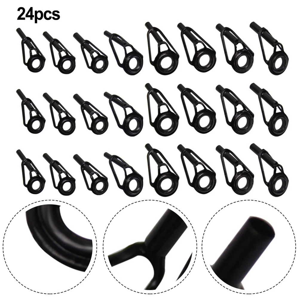 24pcs FishingRod Tip Repair Kit Stainless Steel Ceramic Ring Guide TipsRodBuildingGuideRepairPartswwwFishingwwwTackle