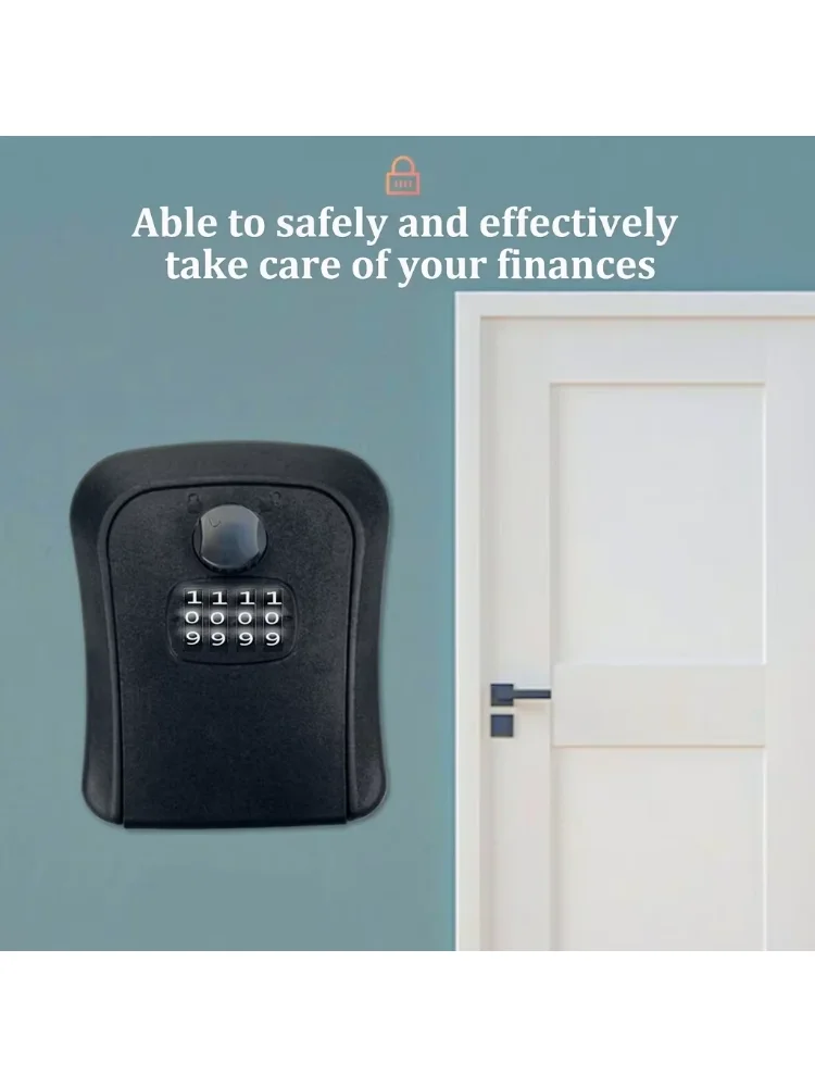 LUXROB Key Lock Box 4-digit Code Password Storage Key for Home Wall Mounted Anti-theft Waterproof Outdoor Knob Safe Key Box