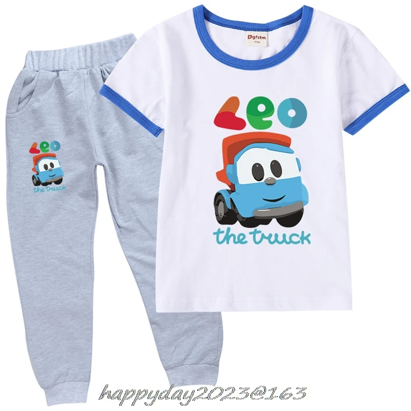 Spring Summer Toddler Girls Leo The Truck Tv Show Clothes 2pcs Outfits Kids Clothes Girl Tracksuit Suit For boys Children Cloth