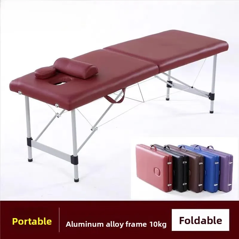 

Складная кровать из алюминиевого сплава, портативный массажный стол для переноски, складная домашняя терапевтическая кровать, регулируемый массажный стол