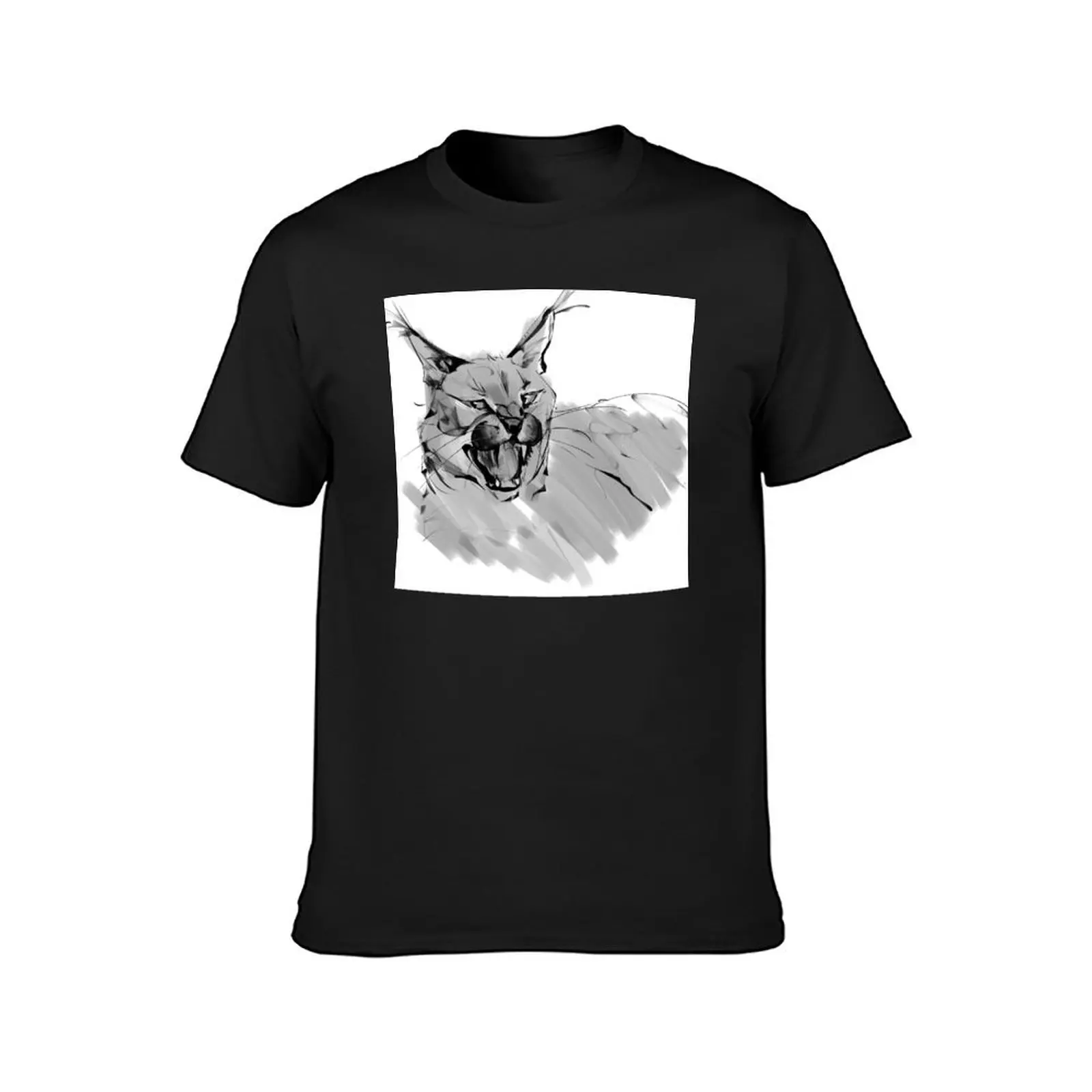 Hissing Caracal T-Shirt for a boy graphics oversizeds funnys mens graphic t-shirts pack