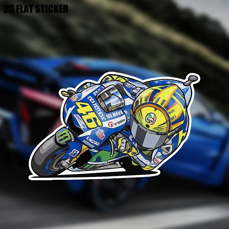 Cartoon Motorcycle Racer Waterproof Sticker, Vinyl Decal for Car, Motorcycle, Helmet & Laptop Decor