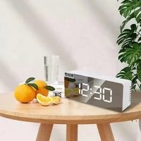 Mirror LED Digital Alarm Clock with Temperature Display and Smart Night Light for Bedroom, Makeup Vanity and Office Use 5