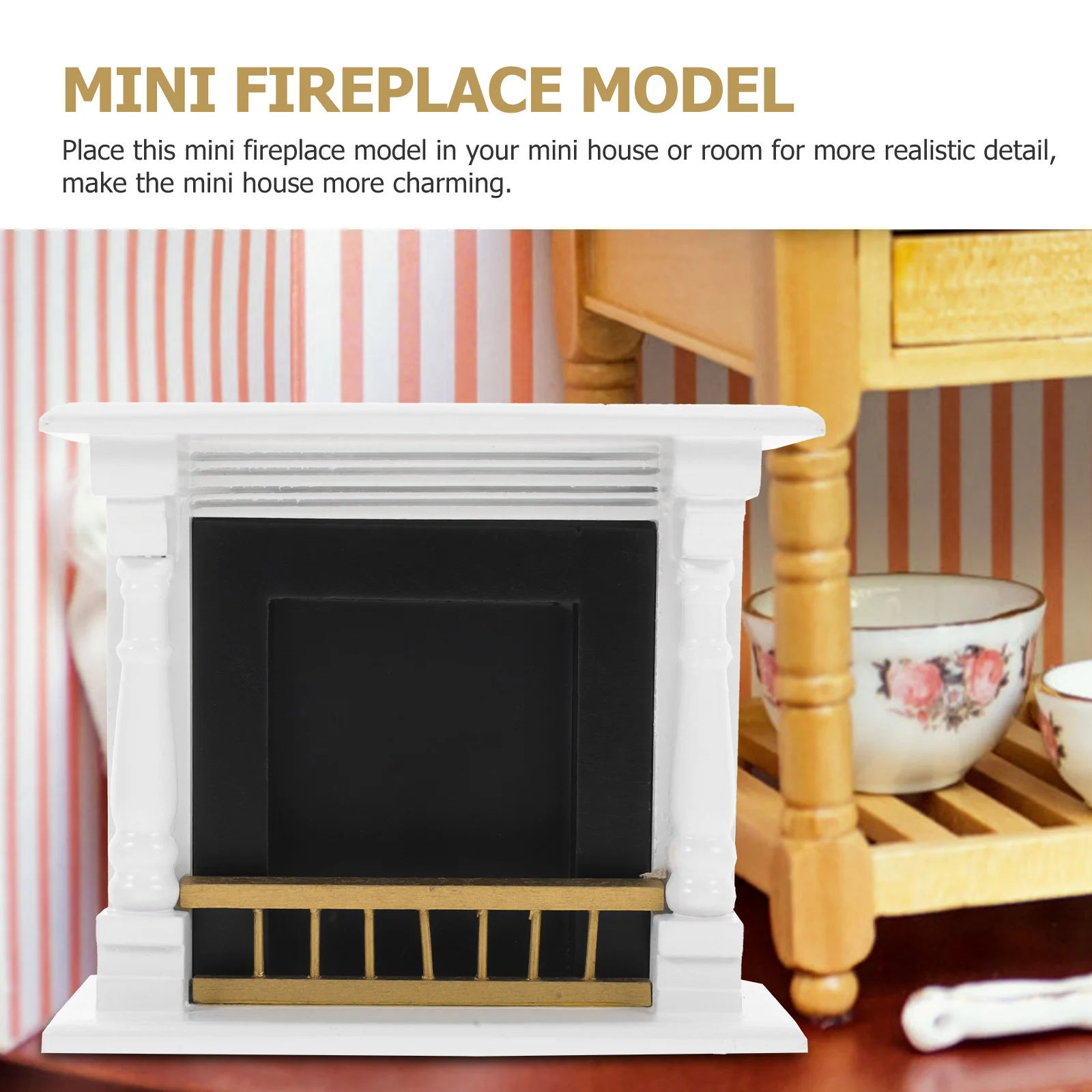 1 6 Scale Furniture Dollhouse Fireplace Decor Mini Accessories Baby Wood Miniatures