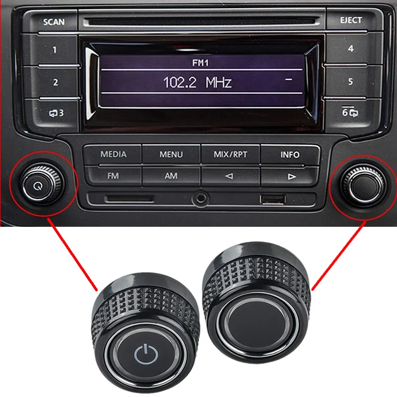Nueva información Interior Radio CD GPS pantalla de visualización interruptor de arranque botón de volumen para Volkswagen Polo 5 6R MK5 GTI Vento Accesorios