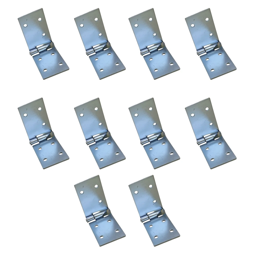 10-Pack Flat Strap Hinges for Utility Boxes Wooden Fixtures Cabinet Doors Zinc Electroplated Iron for Extended Life