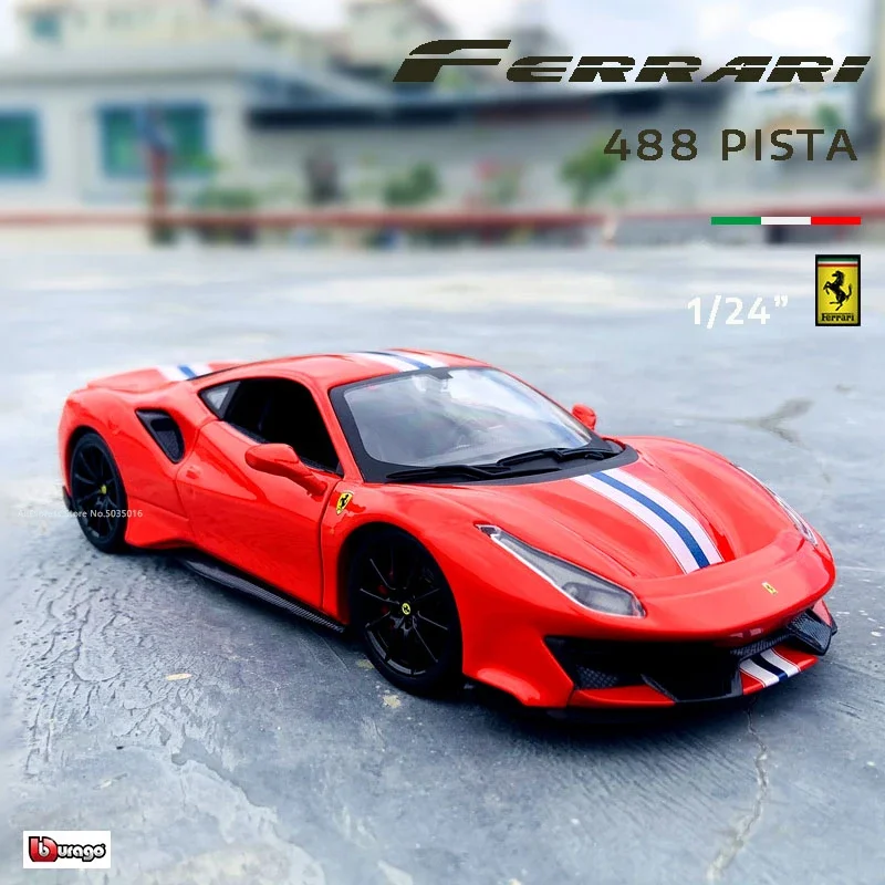 Bburago 1:24 Ferrari 488 pista Car Model Die-casting Metal Model Children Toy Boyfriend Gift Simulated Alloy Car Collection B481