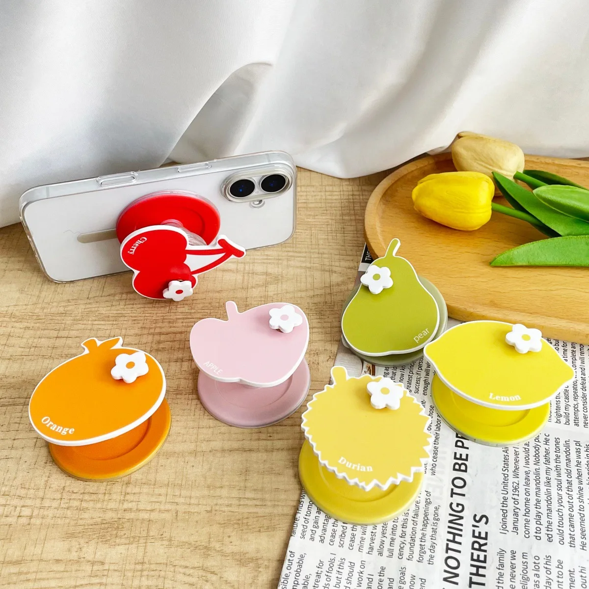 

Ins Turn Fruit Party Magnetic Suction Bracket Is Suitable for MagSafe Mobile Phone Strong Adsorption Desktop Lazy New Model