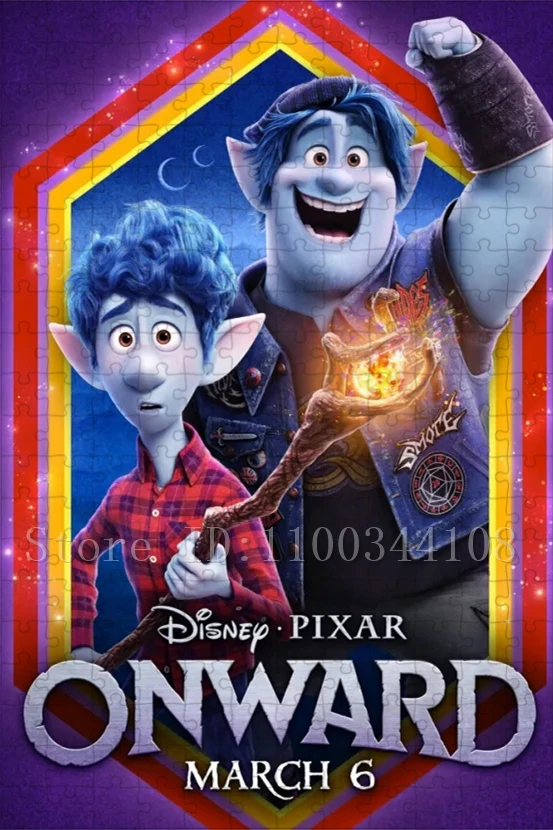 디즈니 온워드 영화 성인용 퍼즐 디컴프레싱 게임 장난감 300/500/1000 조각 직소 퍼즐 수제 취미