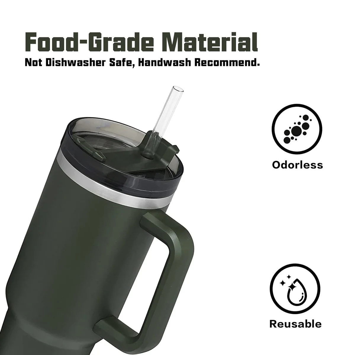 Lebensmittelechte PE-Ersatzstrohhalme für Stanley Tumbler 30oz 40oz, Transparente Wasserflaschen-Strohhalme, Becherzubehör – Detail 4
